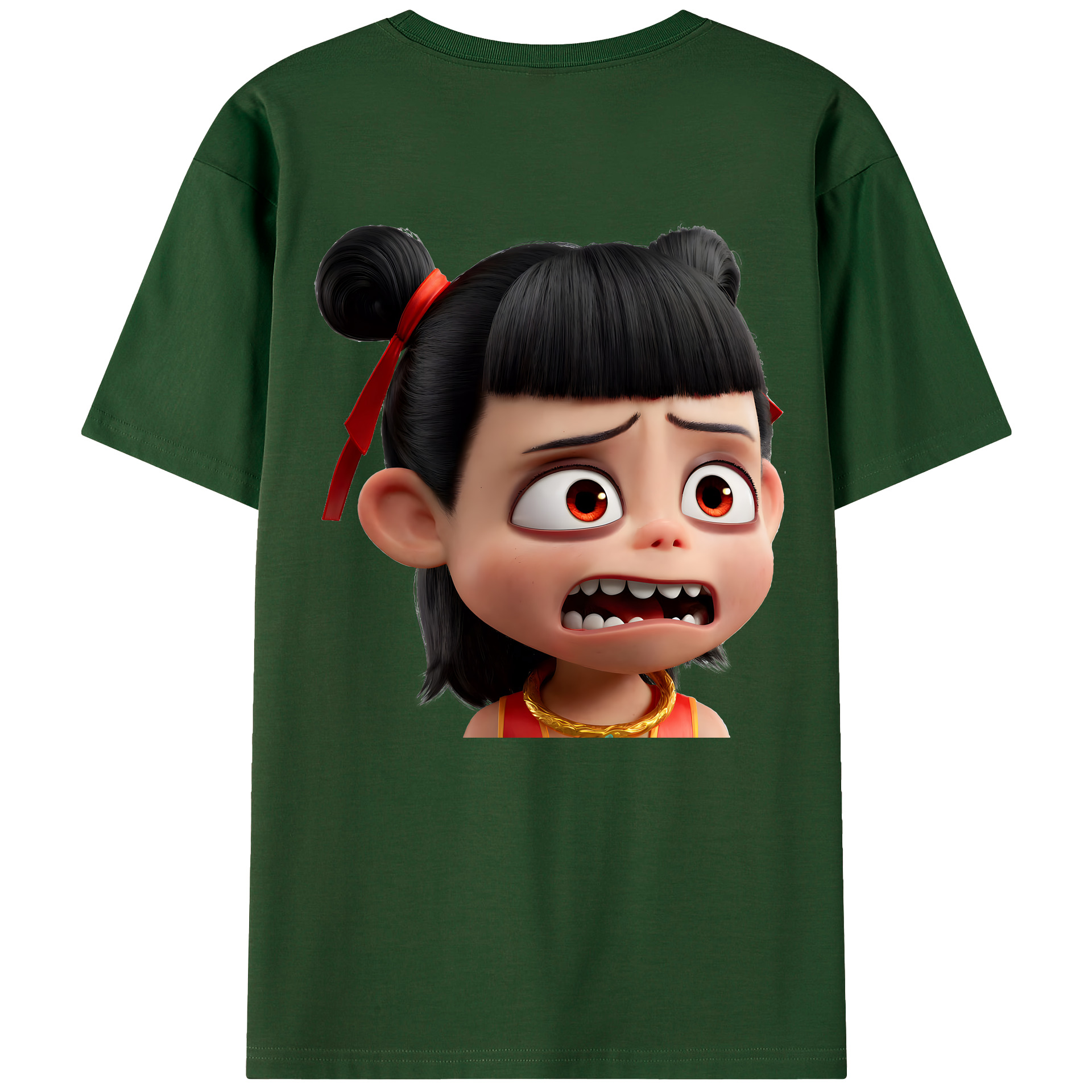 （画像用） Ne Zha 2 ナタ 魔童の大暴れ 綿100％半袖Tシャツ（背面プリント）